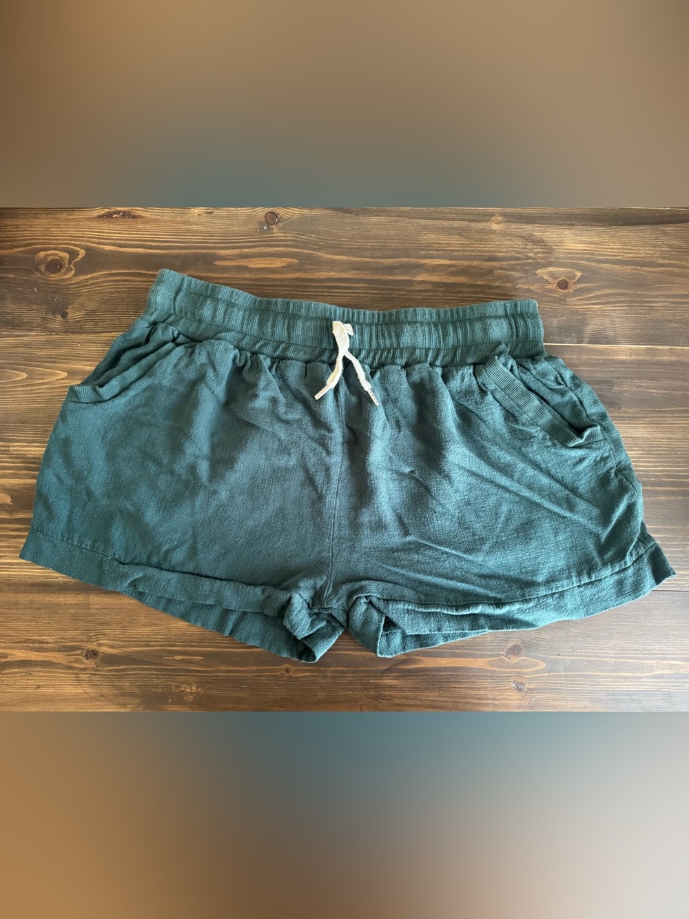 Umgee Teal Green Drawstring Lounge Shorts